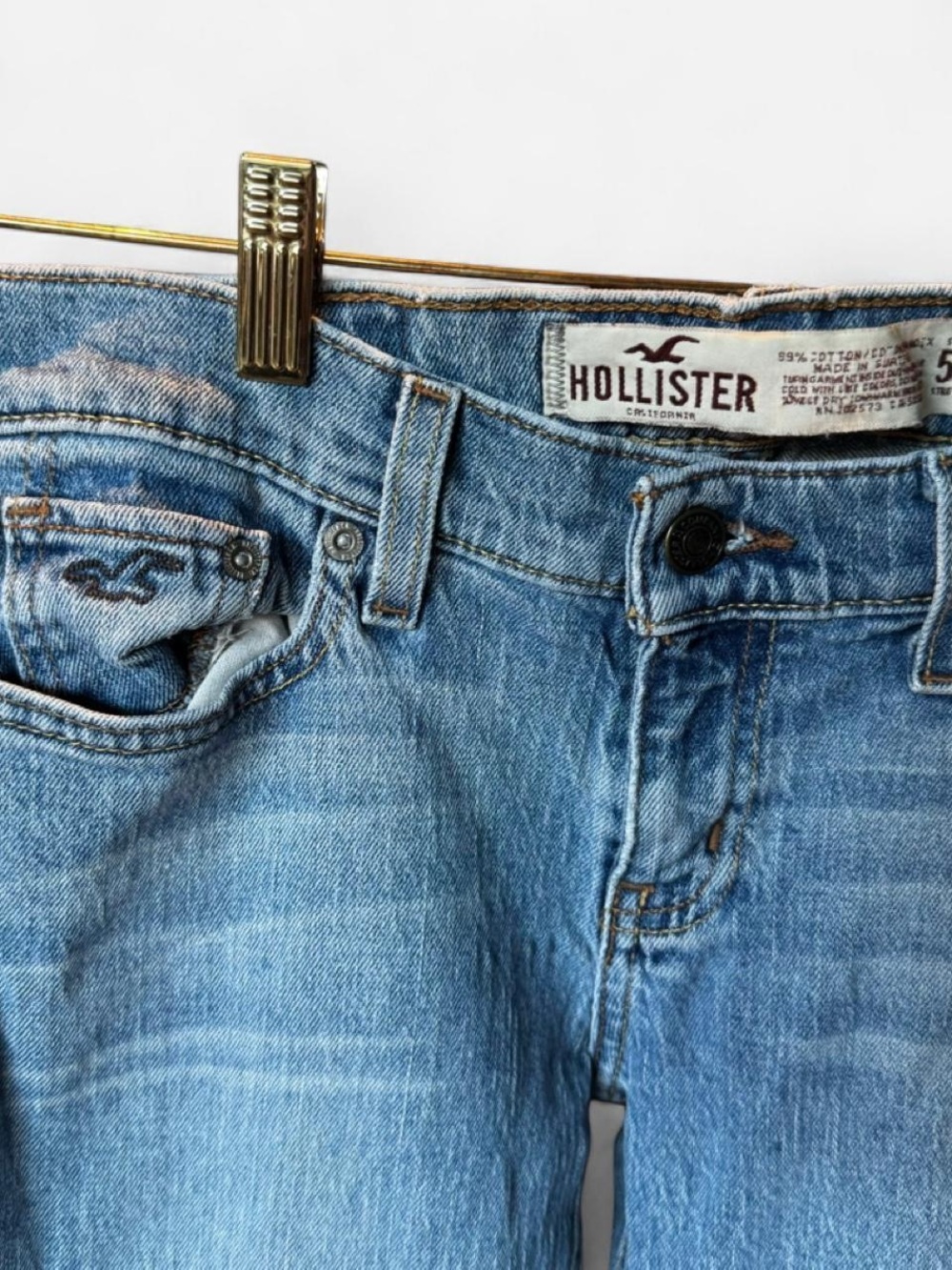 Vintage Y2K Hollister Cali Flare Jeans Women’s 5L Medium Wash Denim - Picture 5 of 12